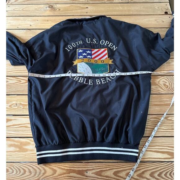 Slazenger Varsity Jacket Size Medium Men’s Black 100th US Open Pebble Beach - Picture 6 of 7